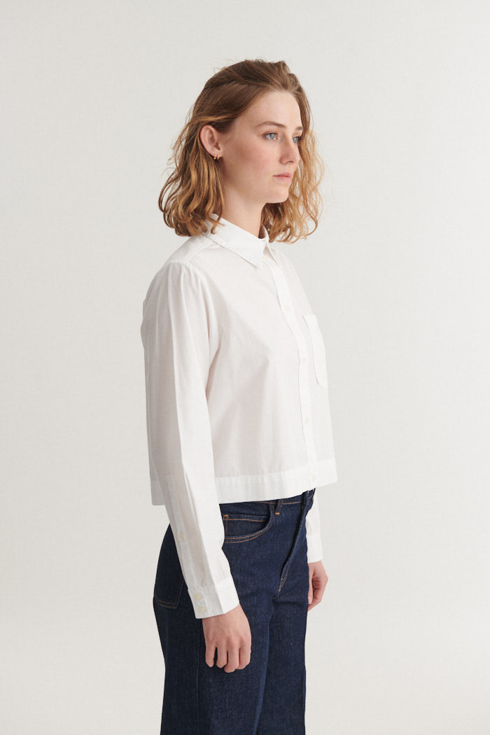 Basic Apparel Silje Cropped Shirt Shirts 423 Bright White